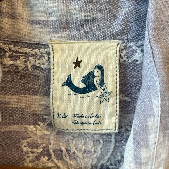 Tunic purple and white embroidered XS - Picture 2 of 6